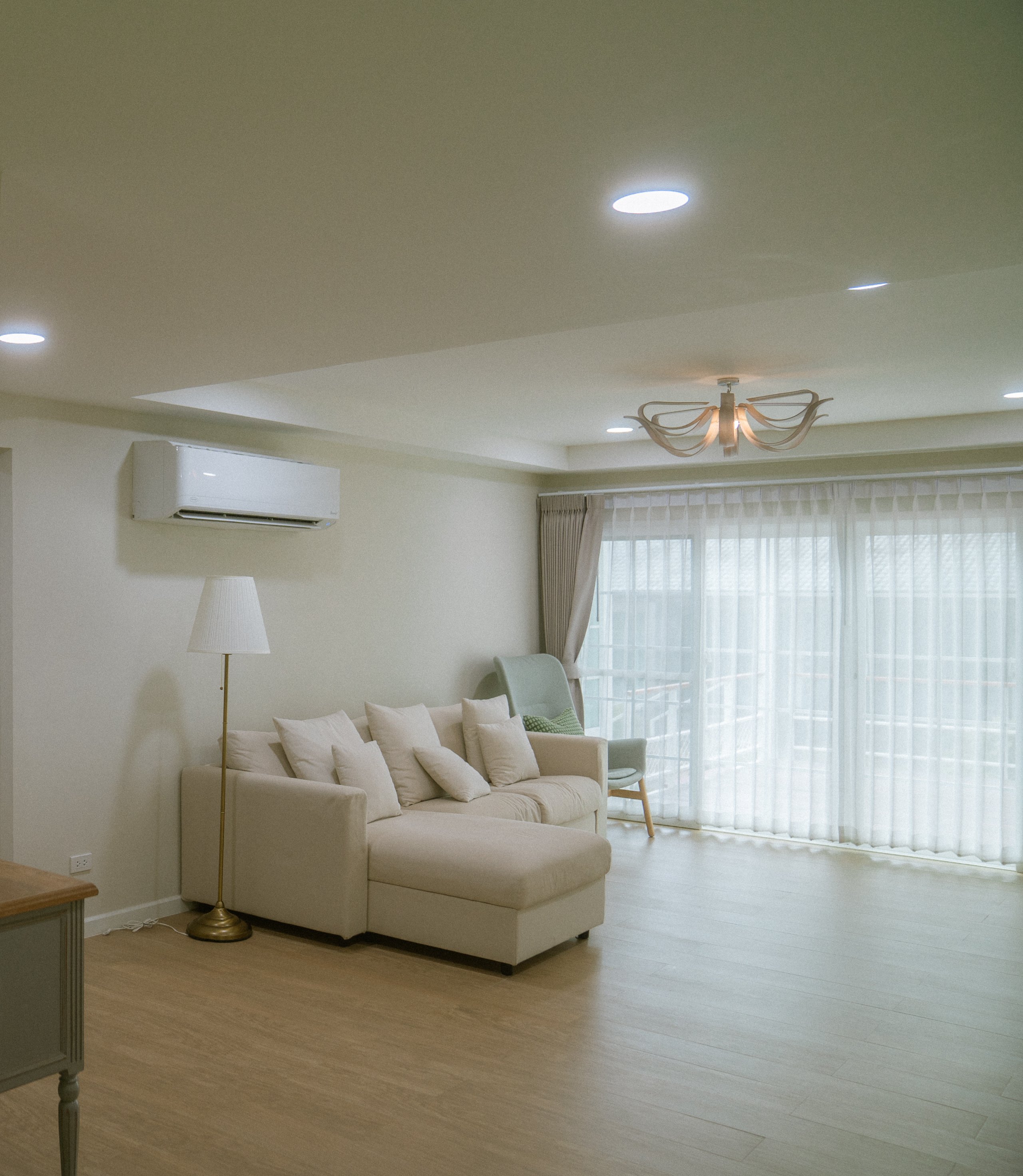 Living room with sofa and garden doors